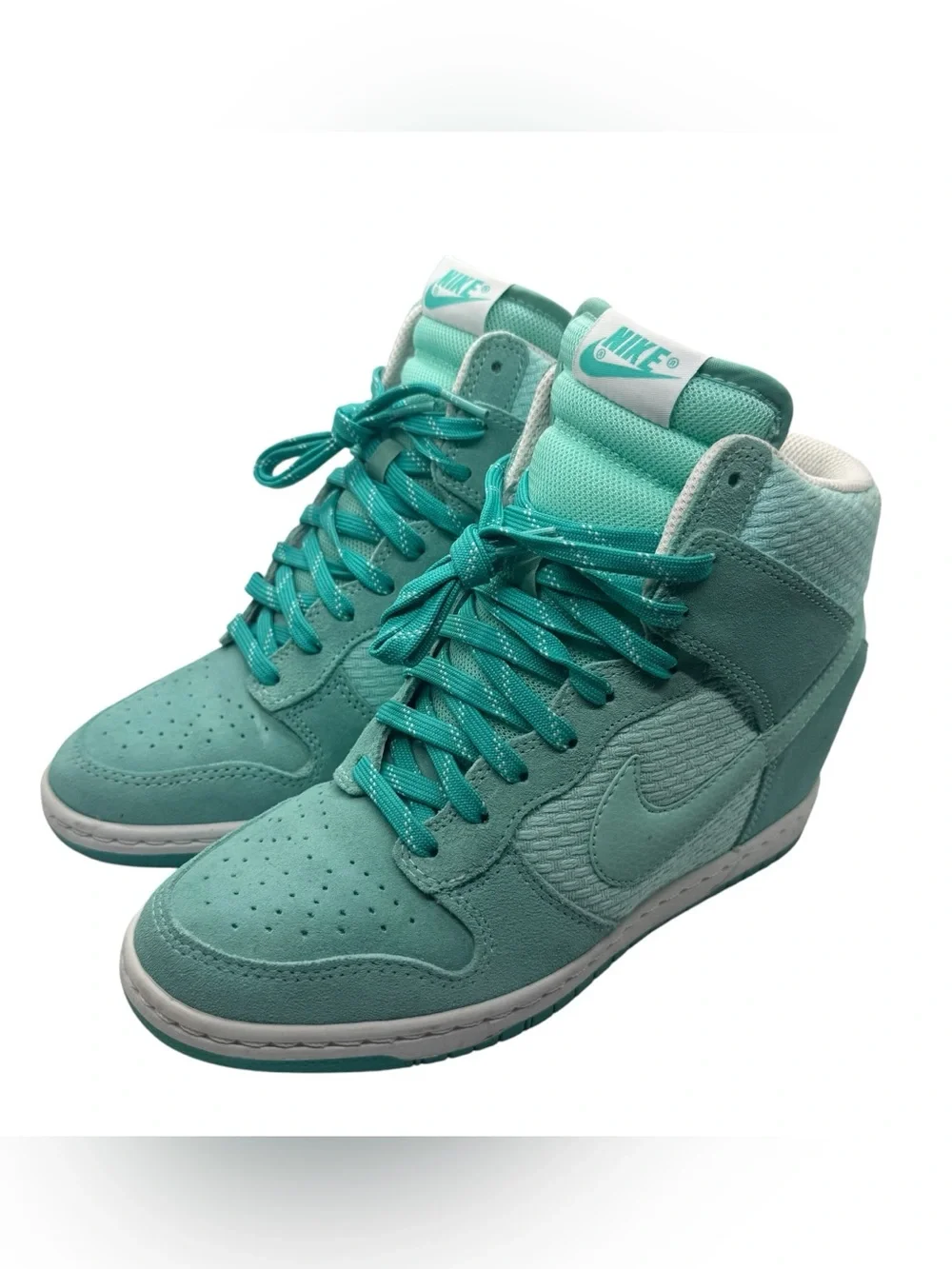 Nike Dunk Sky Hi Artisan Teal Hidden Wedge Sneakers 644877-303 Women's US Size 8 - Picture 2 of 9